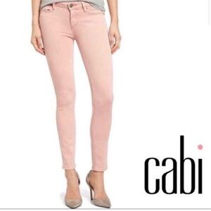 CAbi Nectar Pink Mid Rise Skinny Jeans, Style # 224, Size 6, good condition